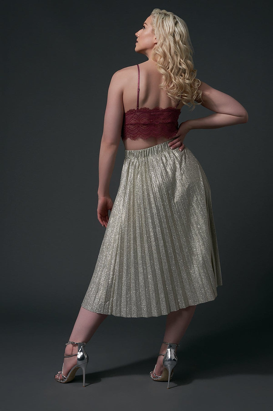 'Callie' Pleated Midi Skirt