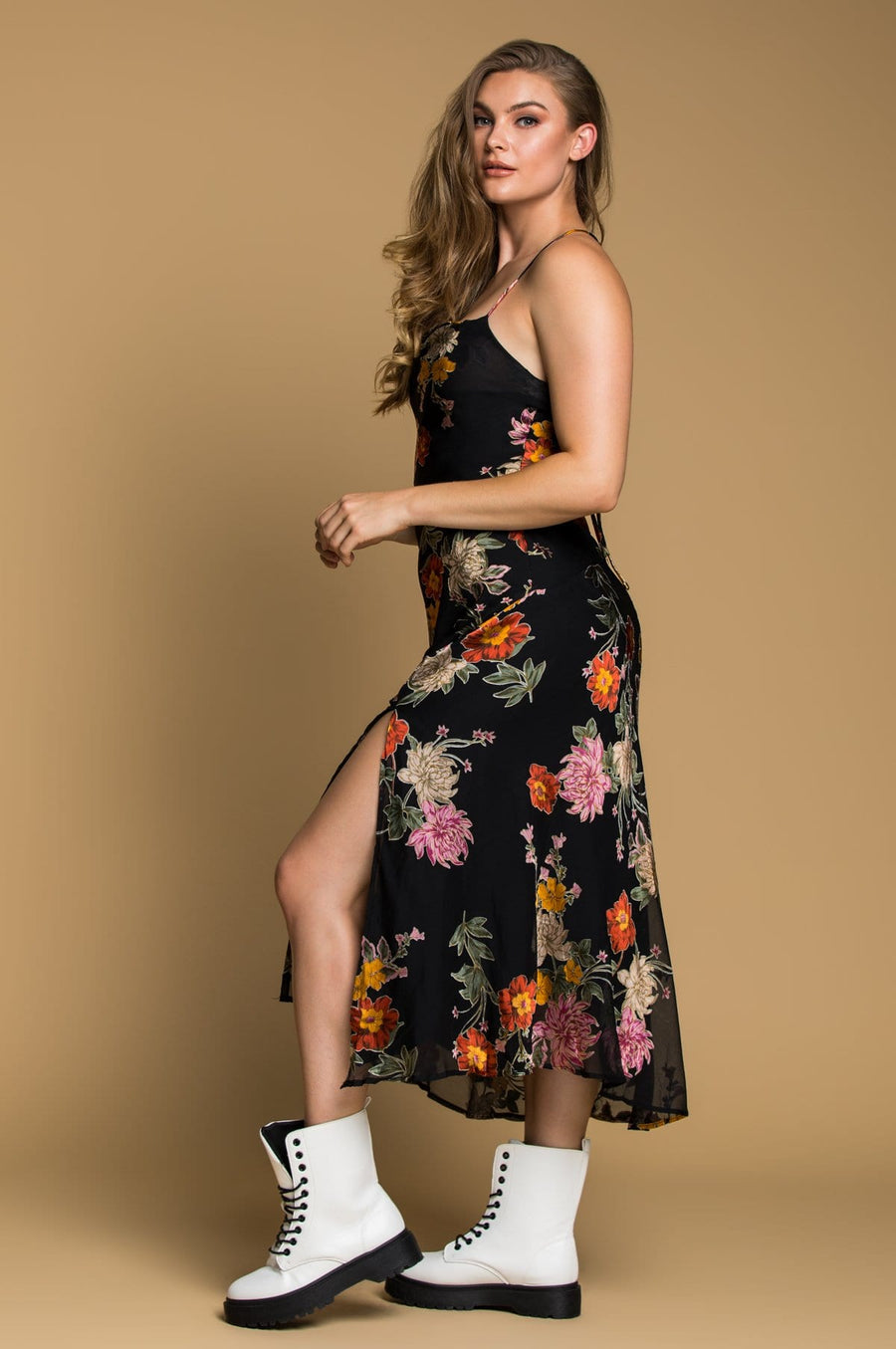 'Rachel'  Floral Print Midi Dress