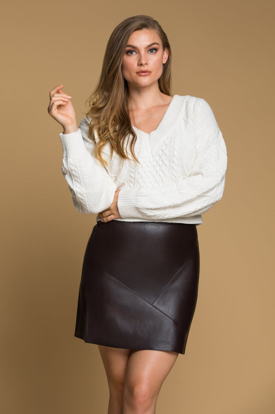 'Shawna' Vegan Leather Mini Skirt