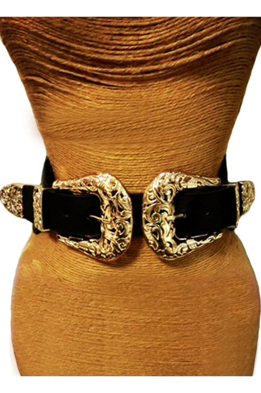 'Marcella' Double Embossed Leather Belt