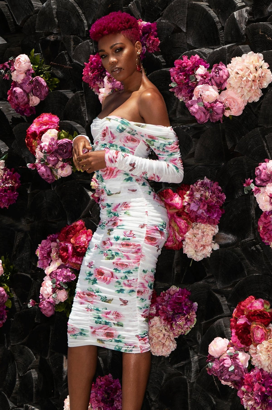 'Simone' Floral Midi Dress