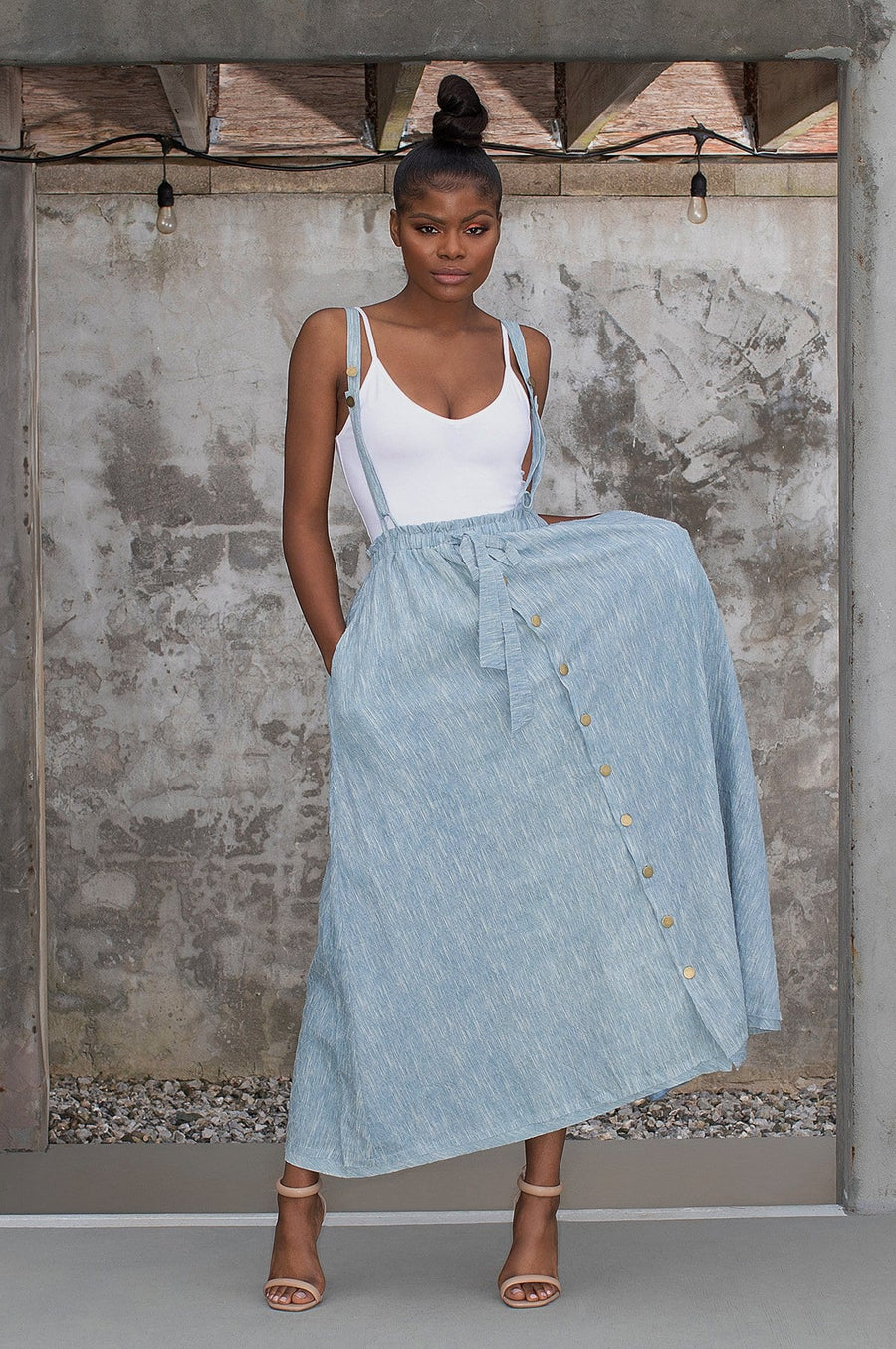 'Madison' Overall Maxi Skirt