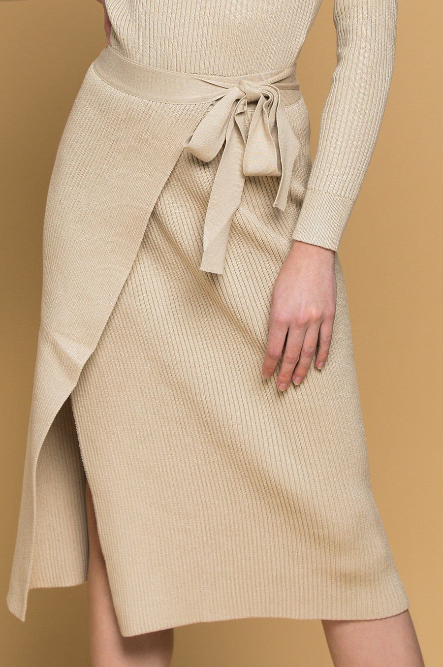 'Gianna' Wrap Knit Midi Skirt